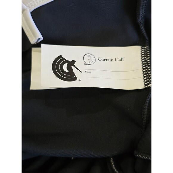 Curtain Call Dance Costume Dress Womens Size ASM Small Black Velvet With White - Picture 6 of 11